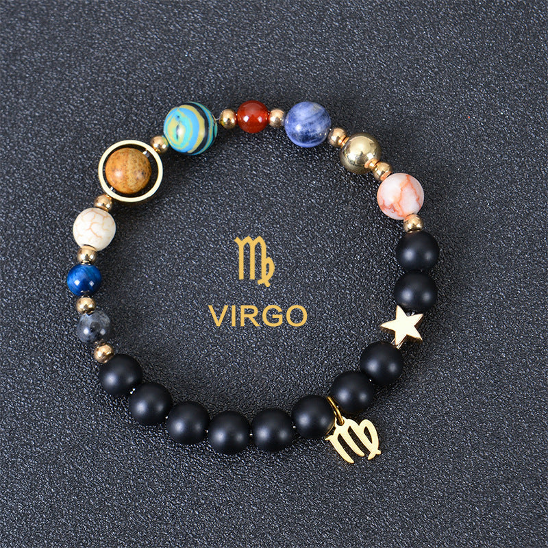Eight Planets Twelve Constellations Frosted Stone Beaded Bracelet – ShreeBliss