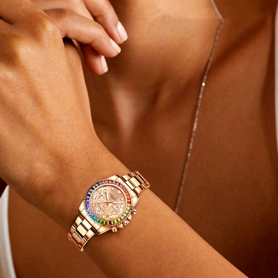 Fashion Steel Band Business Ladies Diamond Watch - ShreeBliss