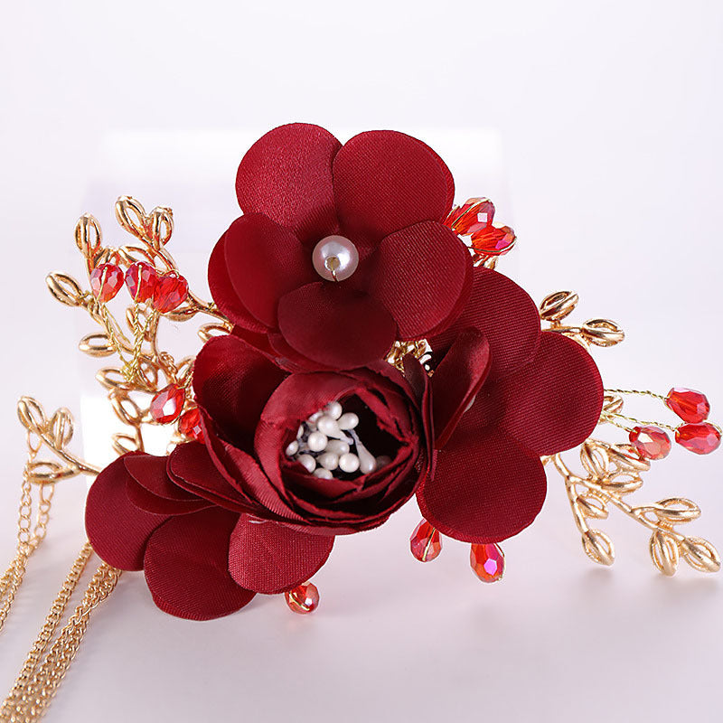Bridal Red Flower Chinese Hairpin – ShreeBliss