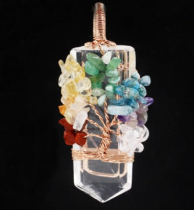 Crystal Column Tree of Life Pendant Necklace – ShreeBliss