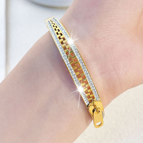 Titanium Steel Zipper Bracelet Personalized Design – ShreeBliss