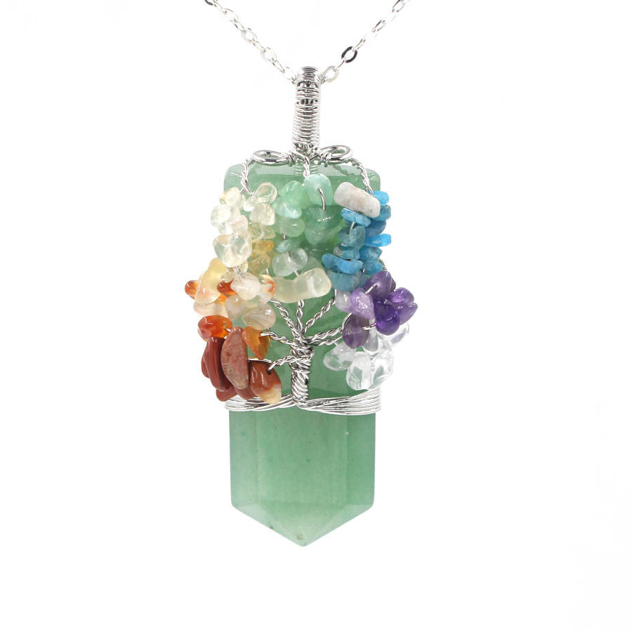 Crystal Column Tree of Life Pendant Necklace – ShreeBliss