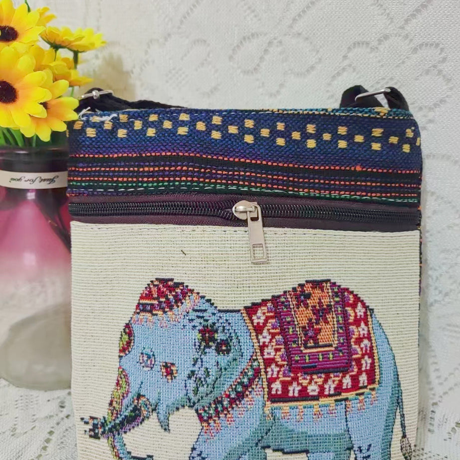 Ethnic Embroidered Elephant Crossbody Bag – ShreeBliss