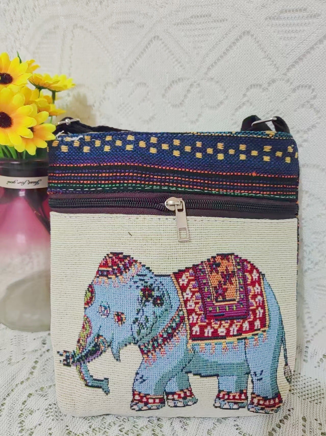 Ethnic Embroidered Elephant Crossbody Bag – ShreeBliss