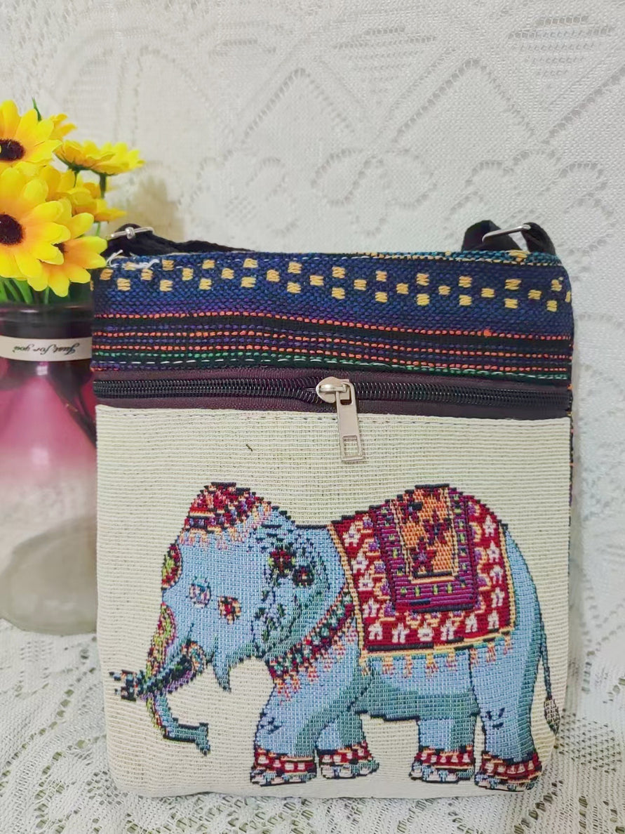 Ethnic Embroidered Elephant Crossbody Bag – ShreeBliss