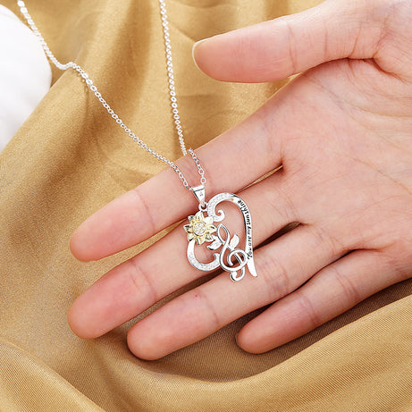 Two-Color Sunflower Pendant Necklace – ShreeBliss