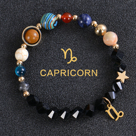 Eight Planets Twelve Constellations Frosted Stone Beaded Bracelet – ShreeBliss