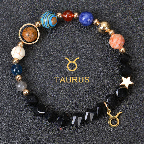 Eight Planets Twelve Constellations Frosted Stone Beaded Bracelet – ShreeBliss