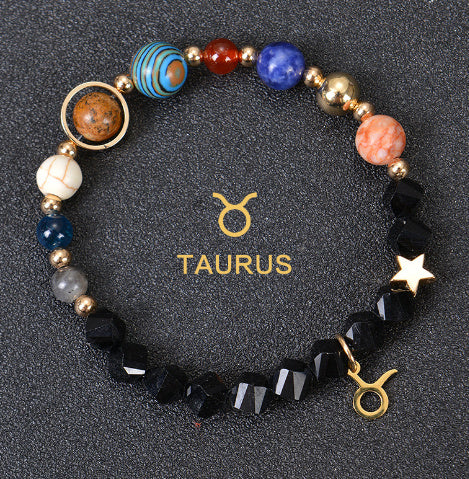 Eight Planets Twelve Constellations Frosted Stone Beaded Bracelet – ShreeBliss