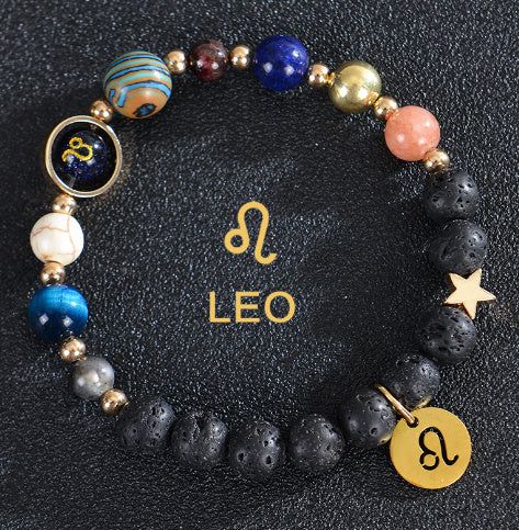 Eight Planets Twelve Constellations Frosted Stone Beaded Bracelet – ShreeBliss