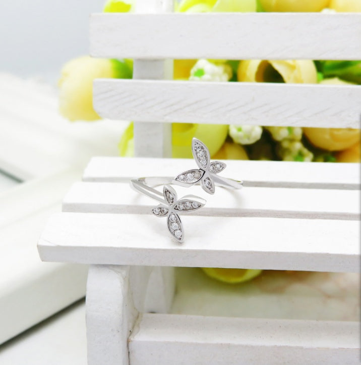 Sterling Silver Adjustable Butterfly Ring – ShreeBliss