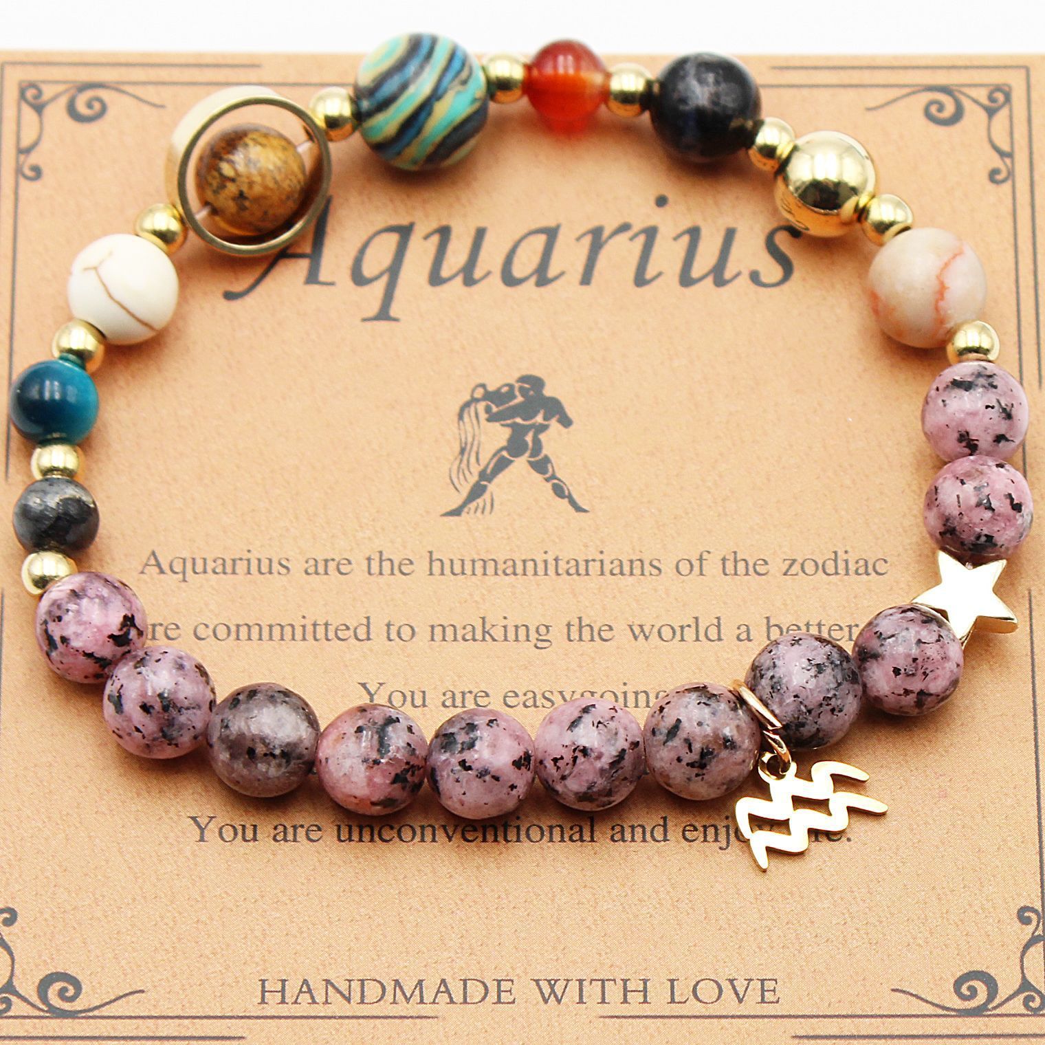 Eight Planets 12 Constellation Bracelet Natural Stone – ShreeBliss
