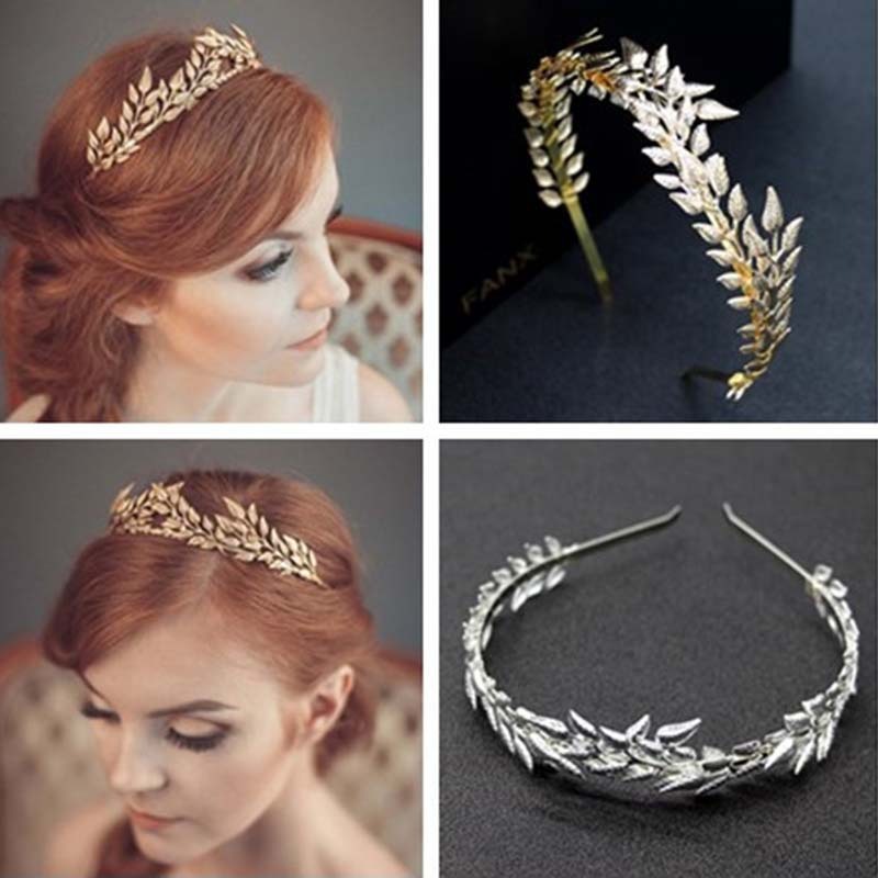 Bridal Golden Leaf Alloy Crown – ShreeBliss