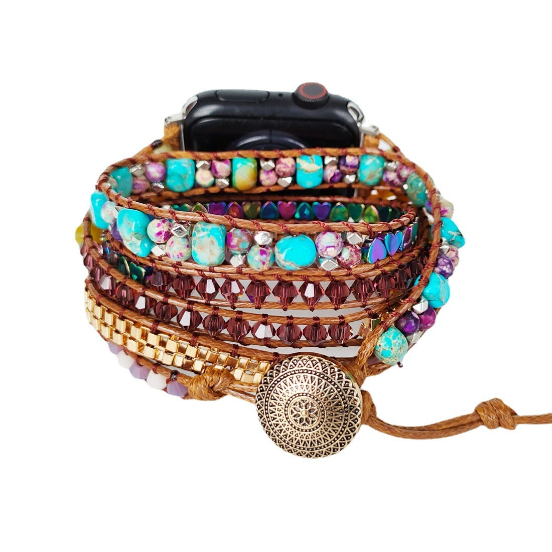 Natural Quartz Rough Woven Watch Band - ShreeBliss