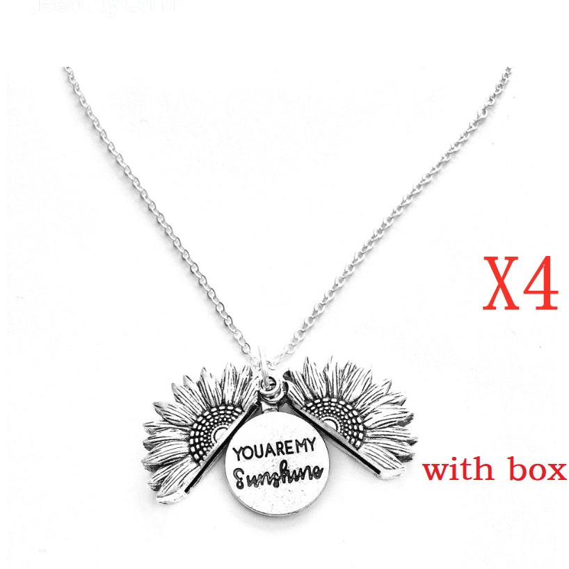 Sunflower Double Lettering Necklace - ShreeBliss