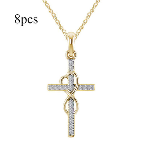 Alloy Eight-Character Cross Pendant Necklace – ShreeBliss