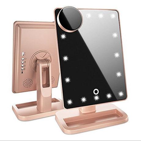 Touch Screen Makeup Mirror with Bluetooth Speaker & 10X Magnification - ShreeBliss