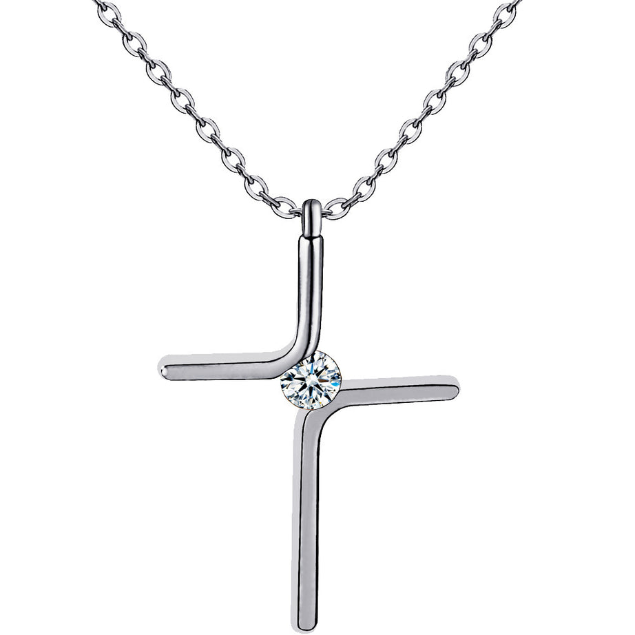 Cross Pendant New Simple Necklace Titanium Steel Plating - ShreeBliss