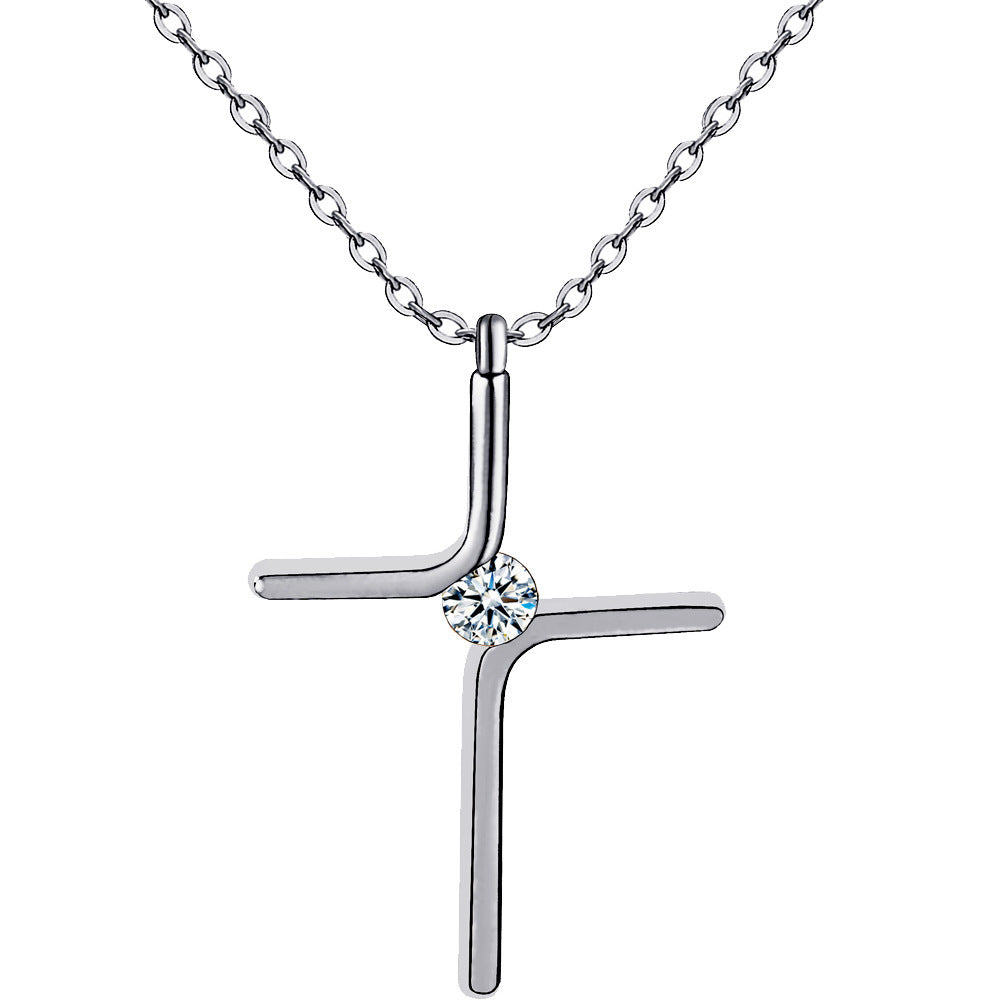 Cross Pendant New Simple Necklace Titanium Steel Plating - ShreeBliss