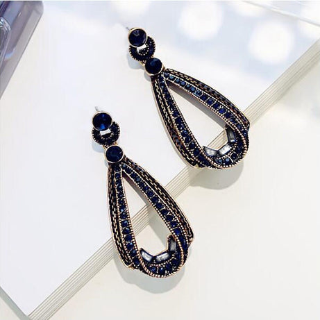 Retro Diamond Irregular Water Drop S925 Silver Stud Earrings – ShreeBliss