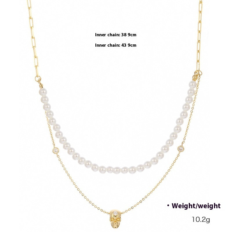 Punk Zircon Skull Y-Shaped Necklace – ShreeBliss