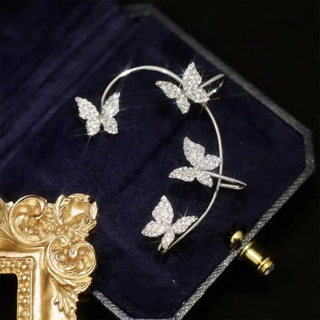 Fashion Earring Butterfly Ear Clip And Ear Hook Jewelry - ShreeBliss