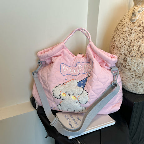 Cartoon Embroidery Drawstring Crossbody Bag - ShreeBliss