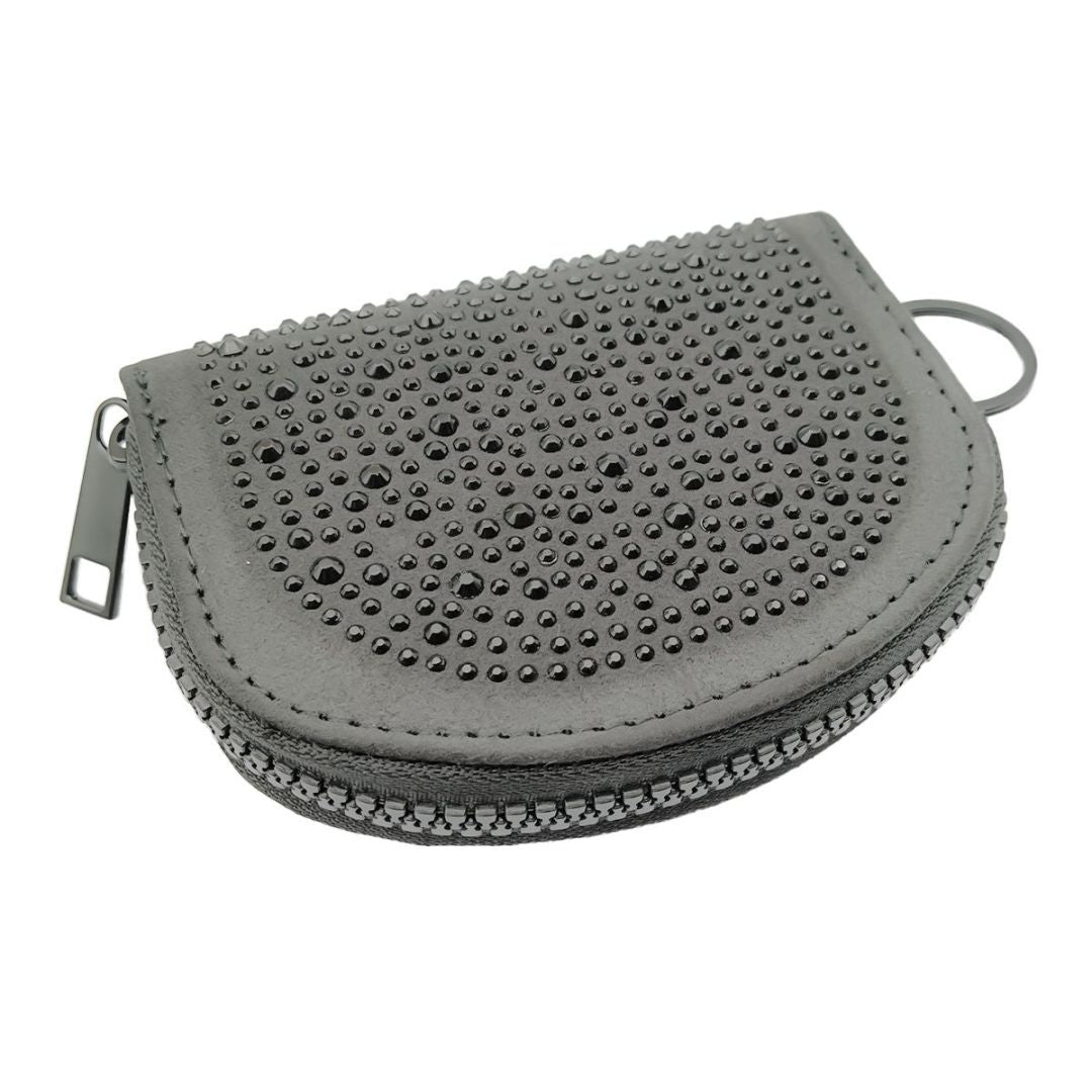 Hot Diamond Pouch Curved Black Wallet - ShreeBliss