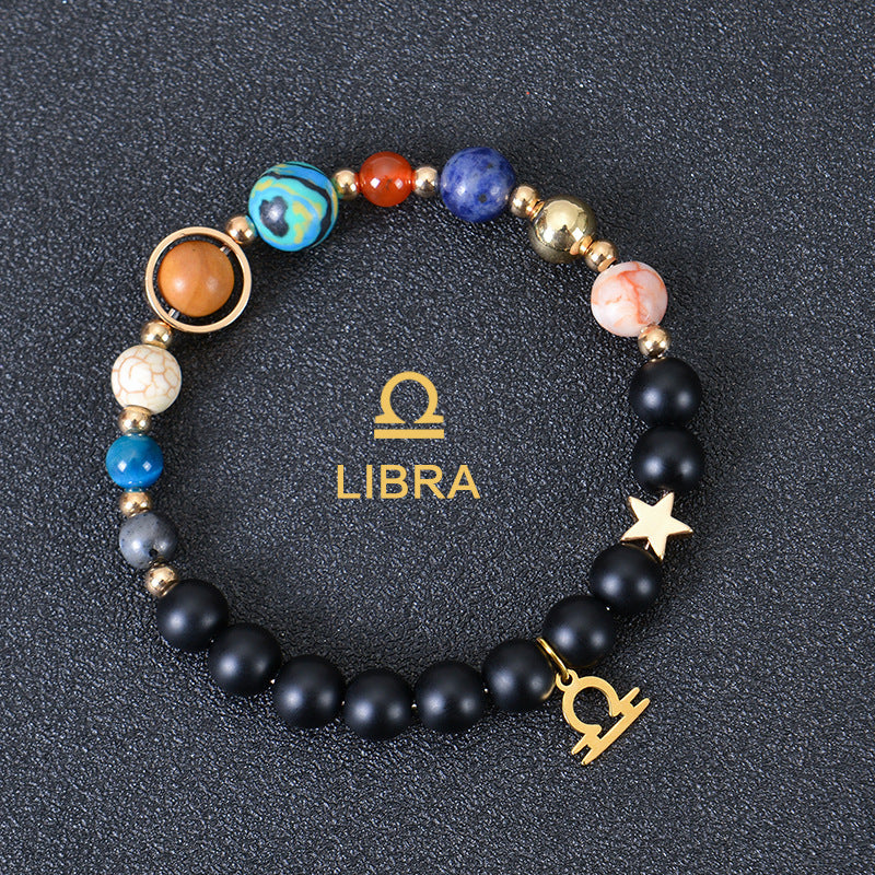 Eight Planets Twelve Constellations Frosted Stone Beaded Bracelet – ShreeBliss