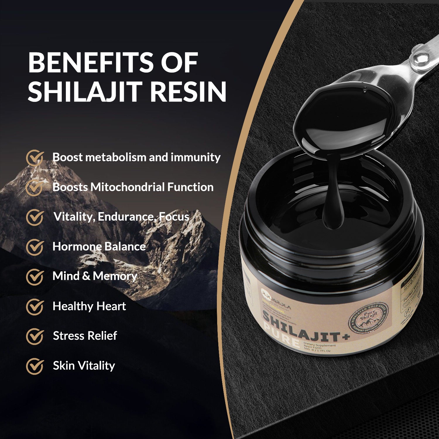 ROLI&ROLA Shilajit Resin 50g - Natural Energy & Vitality Boost - ShreeBliss