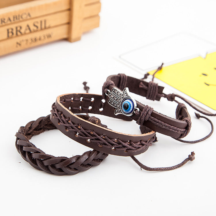 Palm Eye Leather Men's Bracelet – ShreeBliss