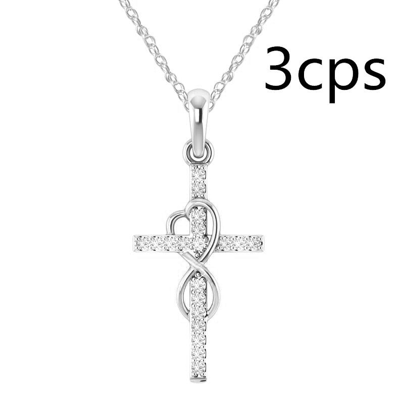 Alloy Eight-Character Cross Pendant Necklace – ShreeBliss