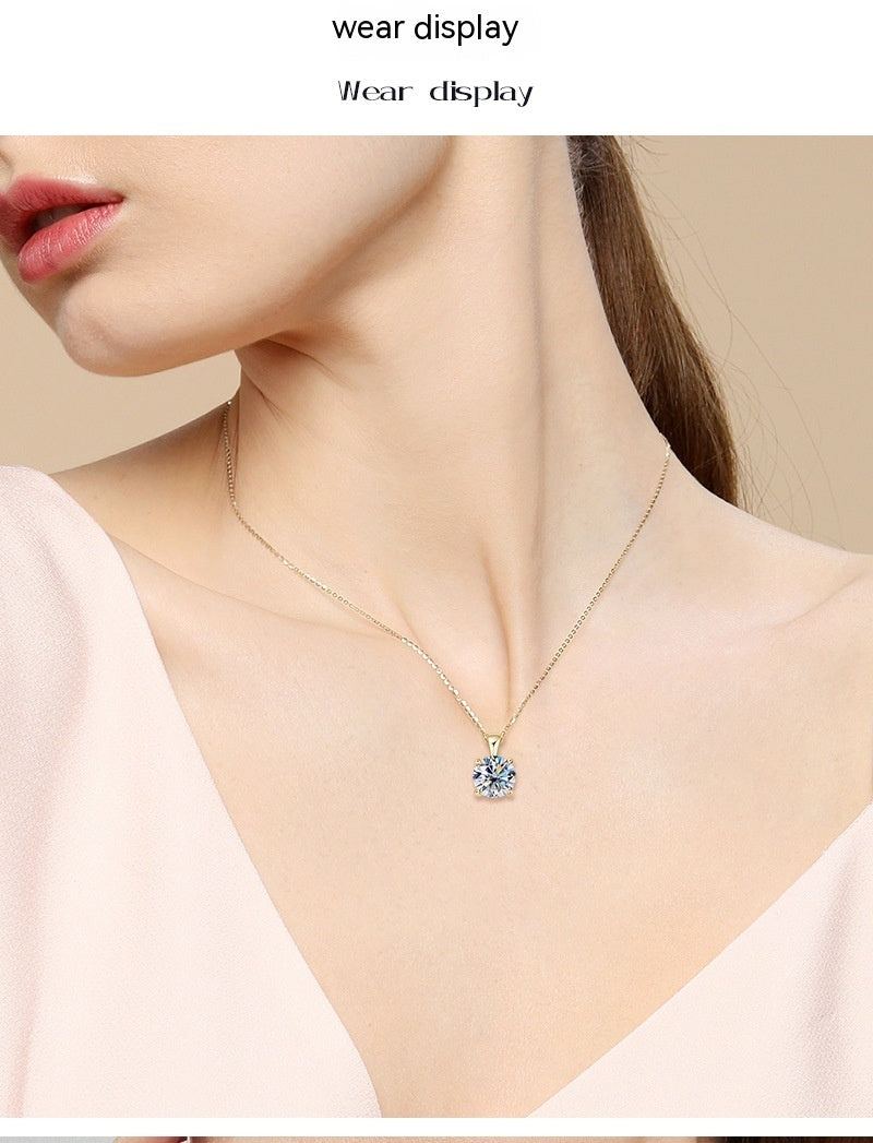 Classic Four-Claw Diamond Pendant Necklace – ShreeBliss