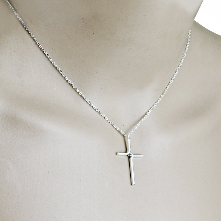 Cross Pendant New Simple Necklace Titanium Steel Plating - ShreeBliss