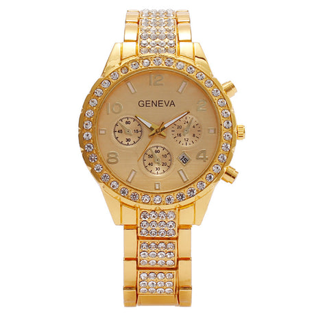 Diamond Digital Calendar Quartz Watch - ShreeBliss