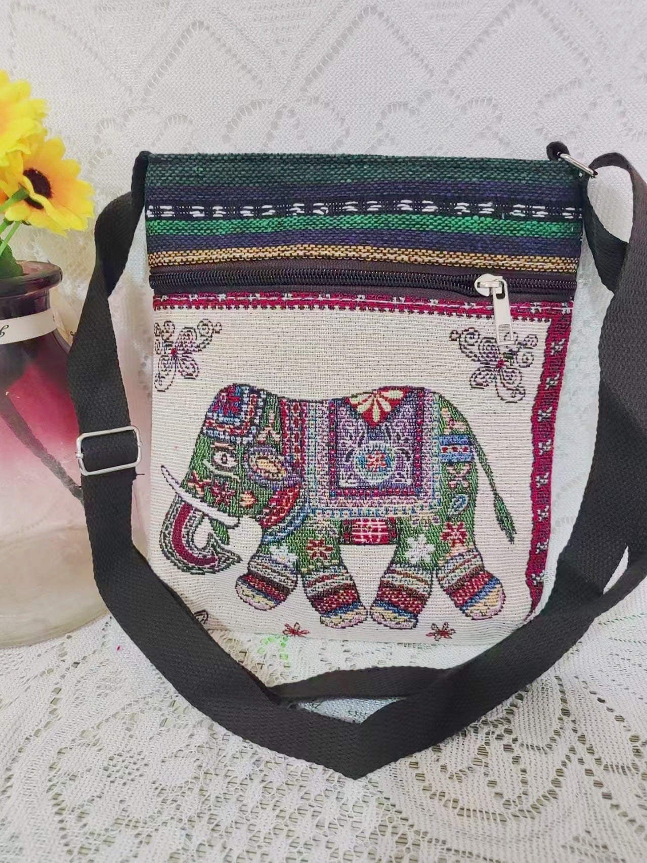 Ethnic Embroidered Elephant Crossbody Bag – ShreeBliss