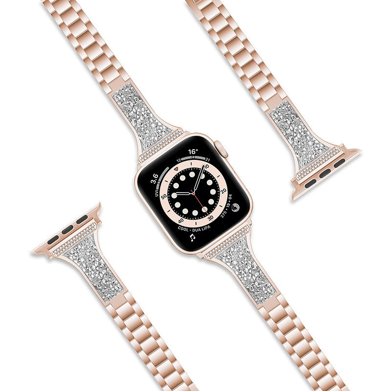 Three-Bead Paste Belt Stainless Steel Watch - ShreeBliss