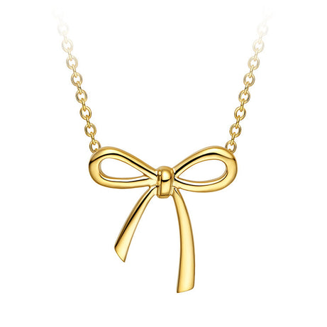 Gold Bow Pendant Clavicle Chain – ShreeBliss