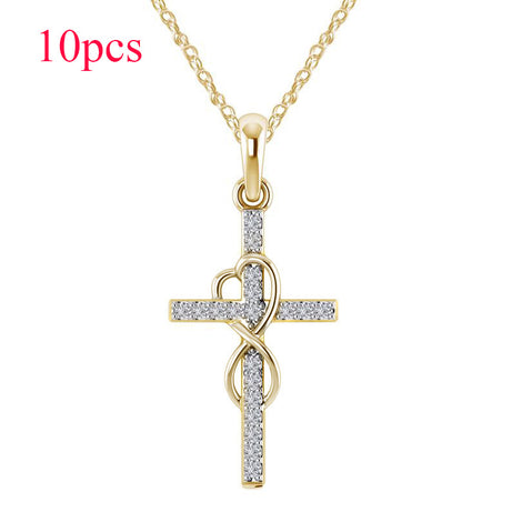 Alloy Eight-Character Cross Pendant Necklace – ShreeBliss