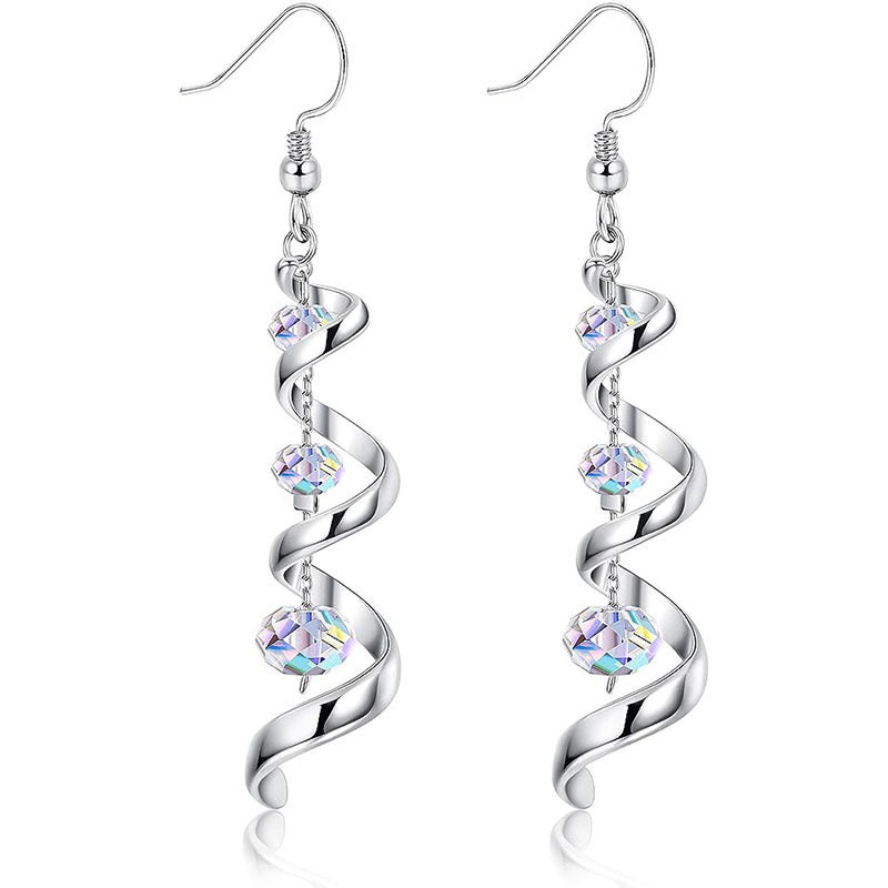 Fashion Spiral Ribbon Multi-drop Teardrop Earrings – ShreeBliss