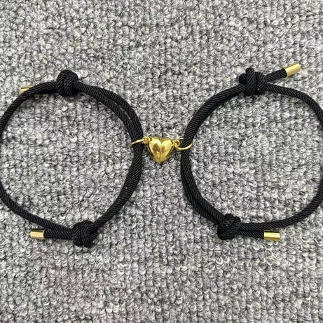 Simple Alloy Love Magnets Attracting Couple Bracelets - ShreeBliss