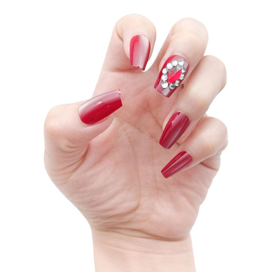 Red Diamonds Nail Art - ShreeBliss