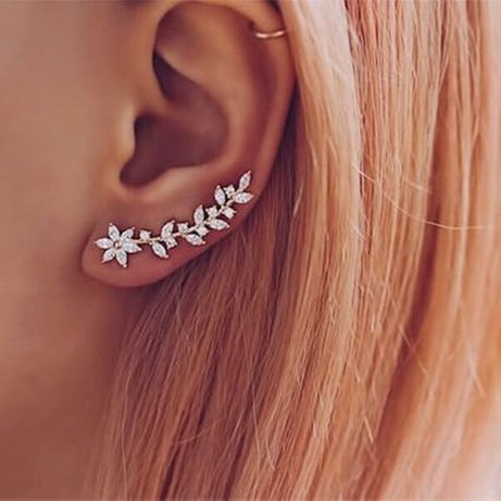 European And American Style Internet Celebrity Full Diamond Flower Earrings For Women – ShreeBliss