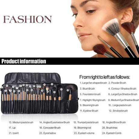 24-Piece Makeup Brush Set in Gift Bag - ShreeBliss