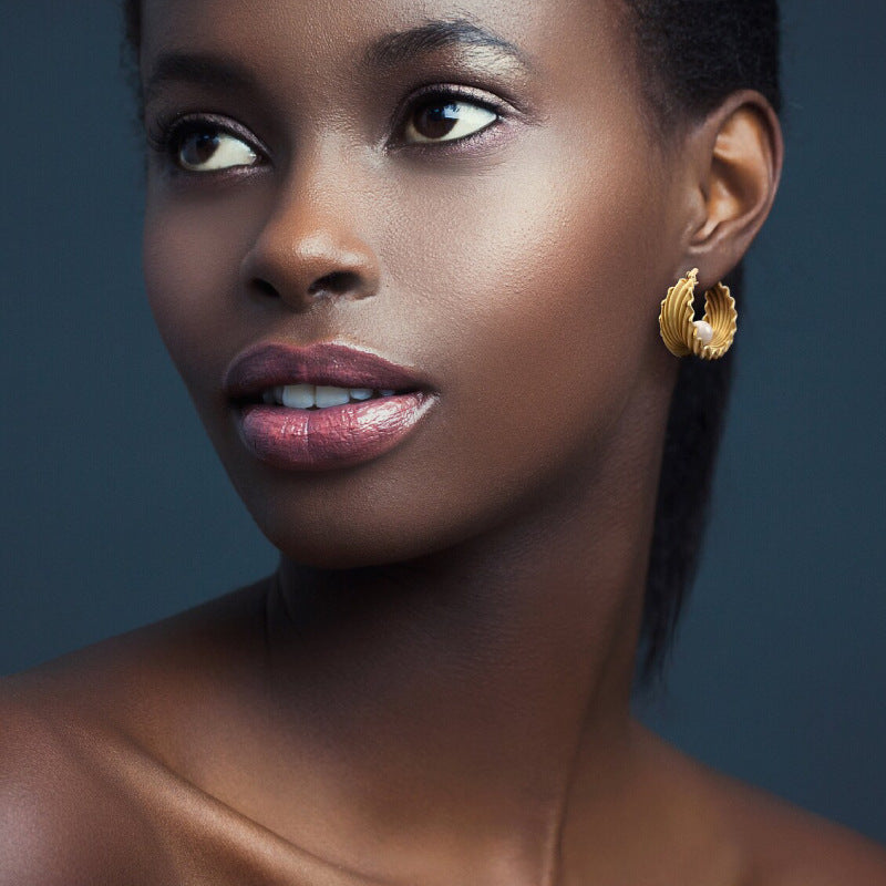 Creative Design Pearl Shell Eardrops – ShreeBliss