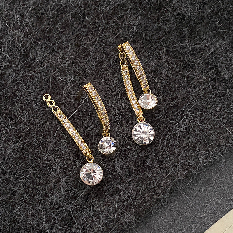 Special-Interest Design Geometric Micro Zircon-Encrusted Stud Earrings – ShreeBliss