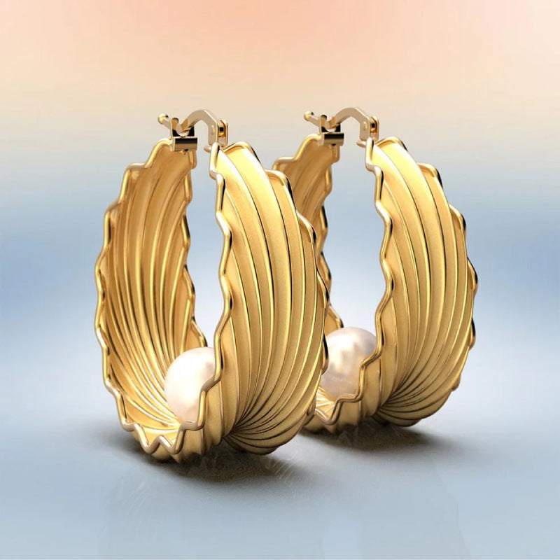 Creative Design Pearl Shell Eardrops – ShreeBliss