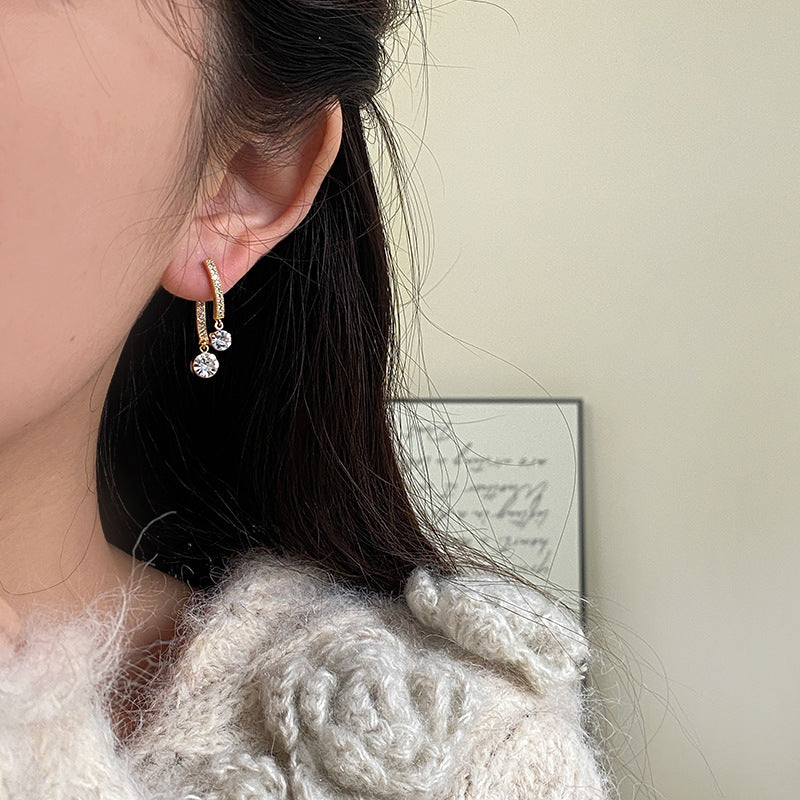 Special-Interest Design Geometric Micro Zircon-Encrusted Stud Earrings – ShreeBliss