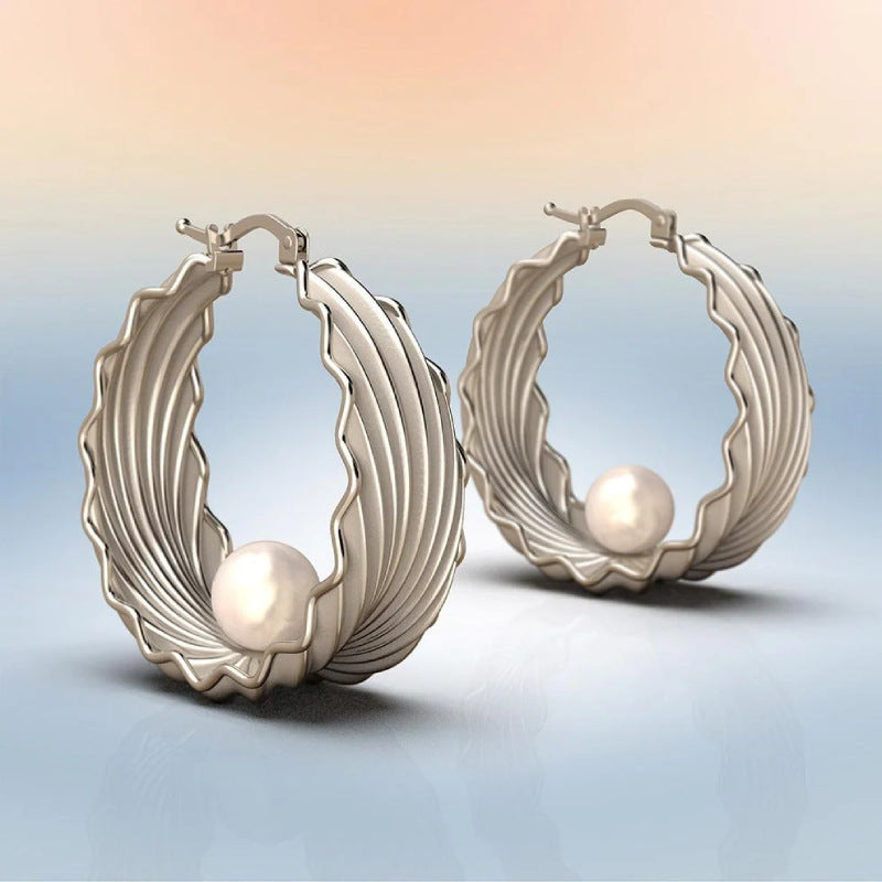 Creative Design Pearl Shell Eardrops – ShreeBliss