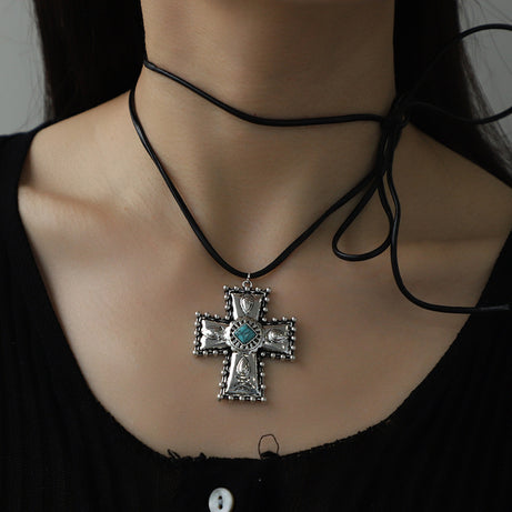 Personalized Turquoise Cross Necklace – ShreeBliss